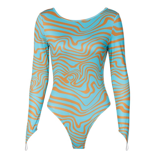 Turks Print Bodysuit - Blue/Orange